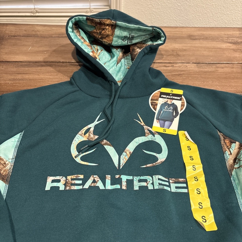 Realtree Hoodie Mens Small‎ Green Pullover Graphic Print - Picture 2 of 12